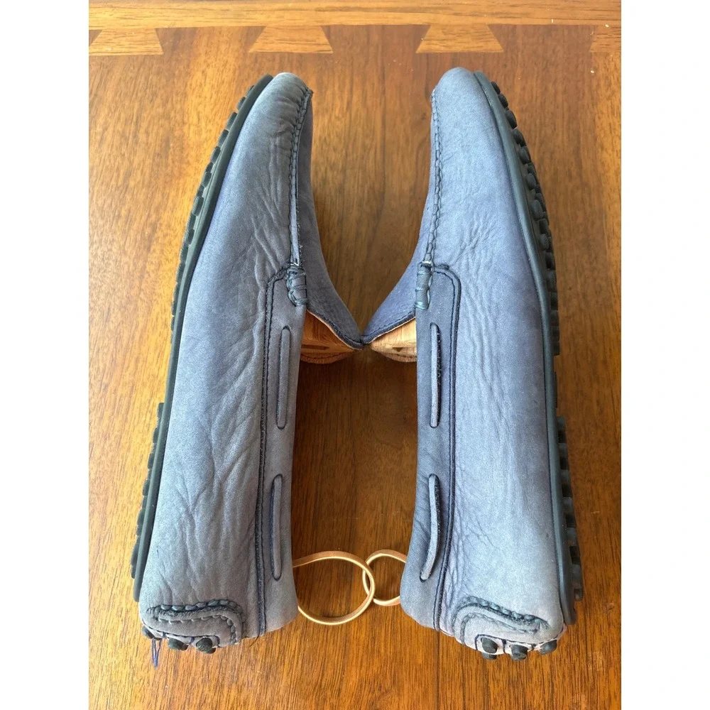 Frye Lewis Venetian Men 9.5 D Blue Nubuck Leather Driving Loafers 3485228